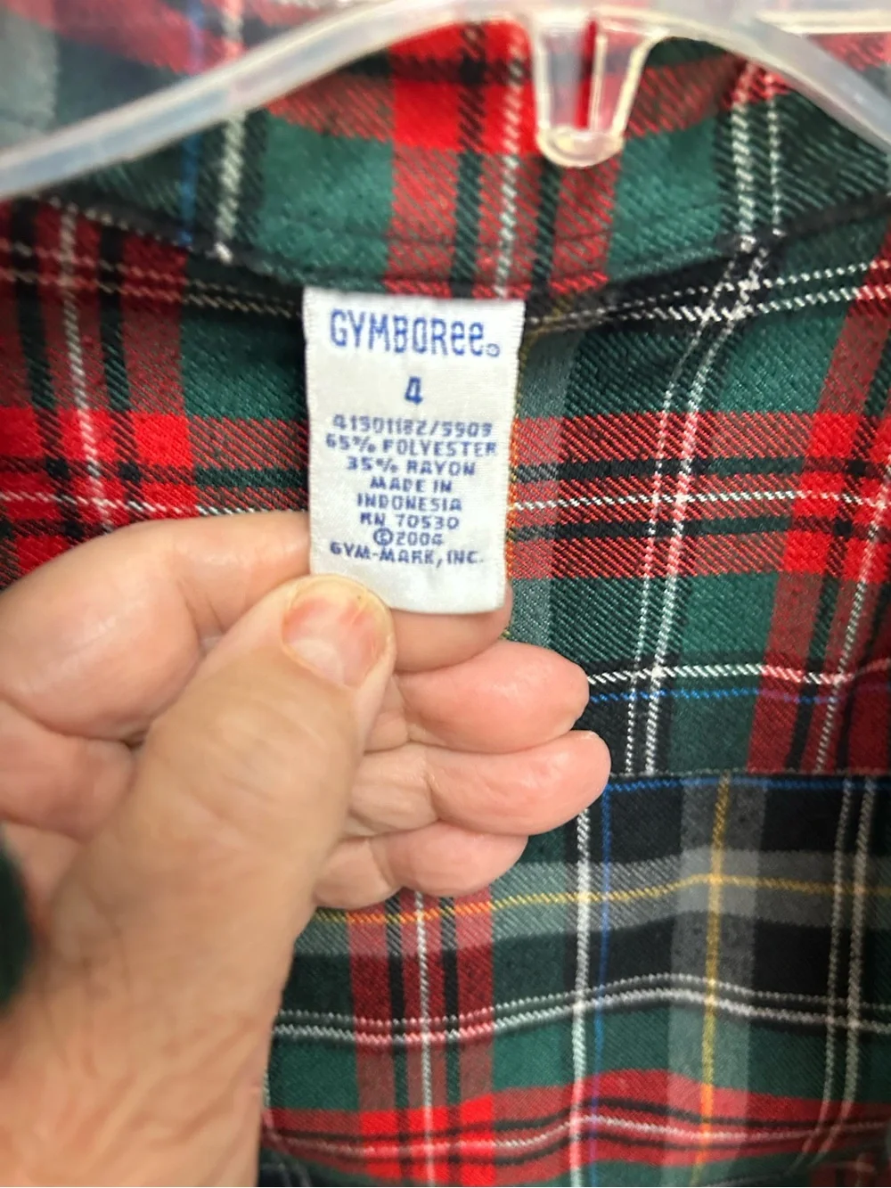 Gymboree Red and Green Plaid Button-Down Shirt